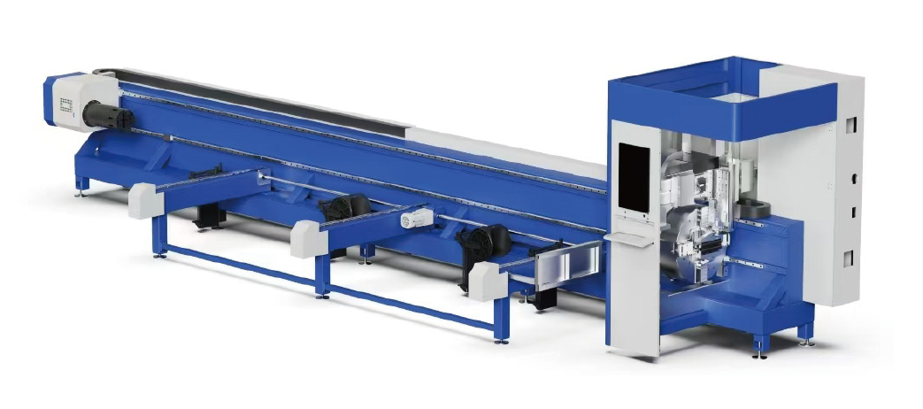 半自动两卡激光切管机